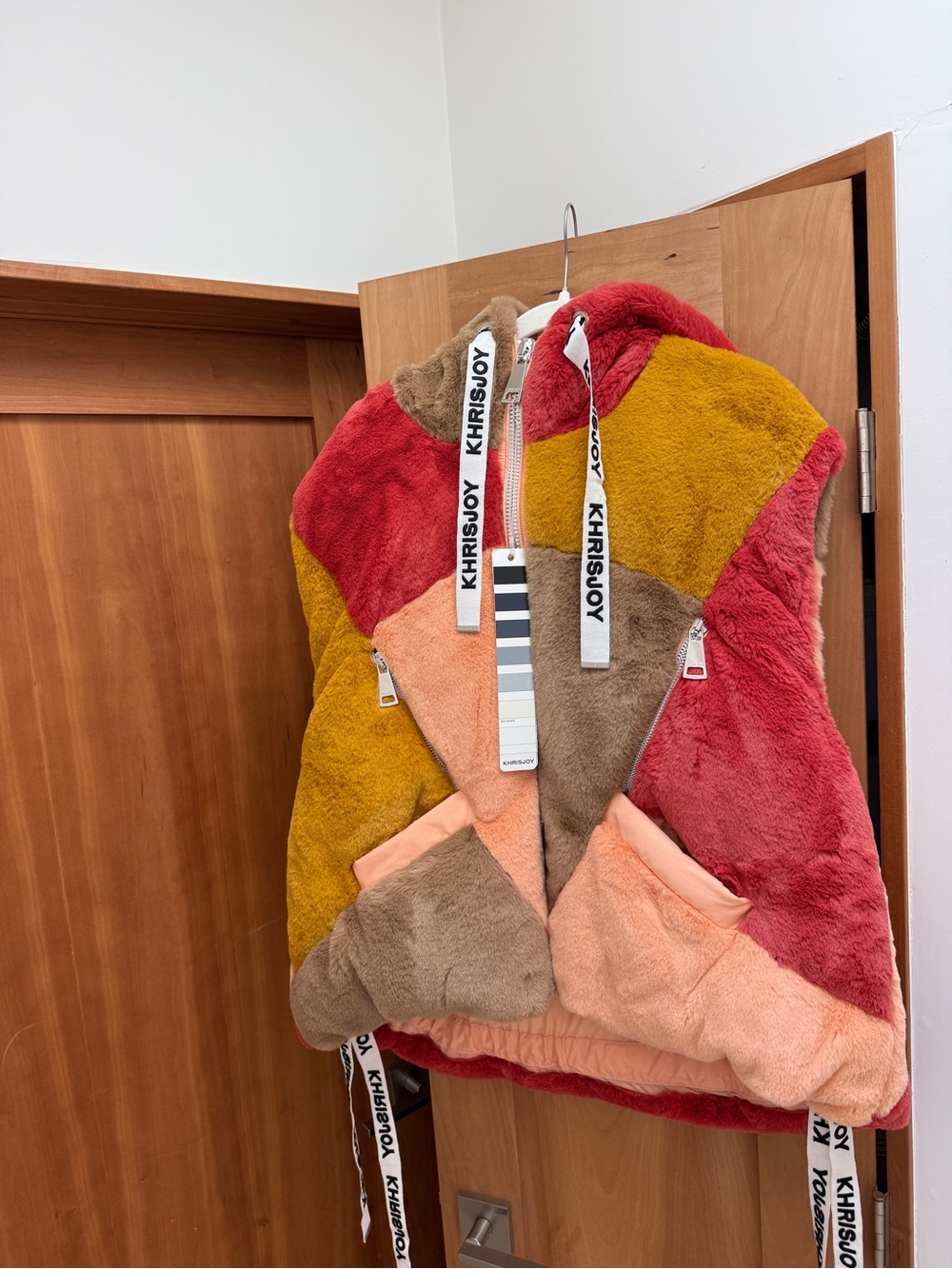 Khrisjoy NWT Colorblock fur down Vest - Multi-Color size 01 (medium) oversized
